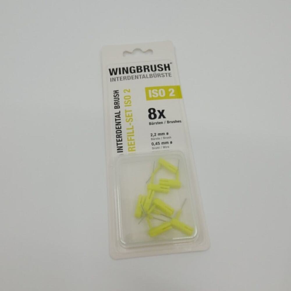 Wingbrush 8X Interdental Brush Heads Attachments Refill Set ISO2 New, sealed